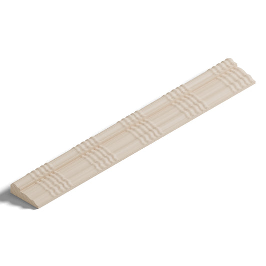 Ripple molding #212-82 in raw hard maple, isometric view from the sight edge