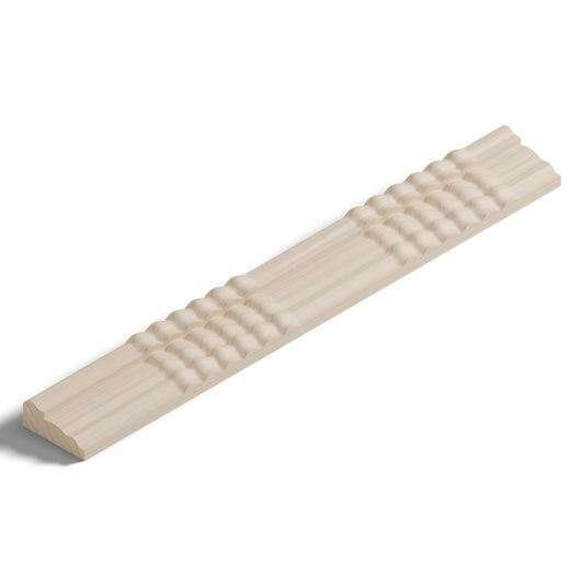 Ripple molding #212-86 in raw hard maple, isometric view from the sight edge