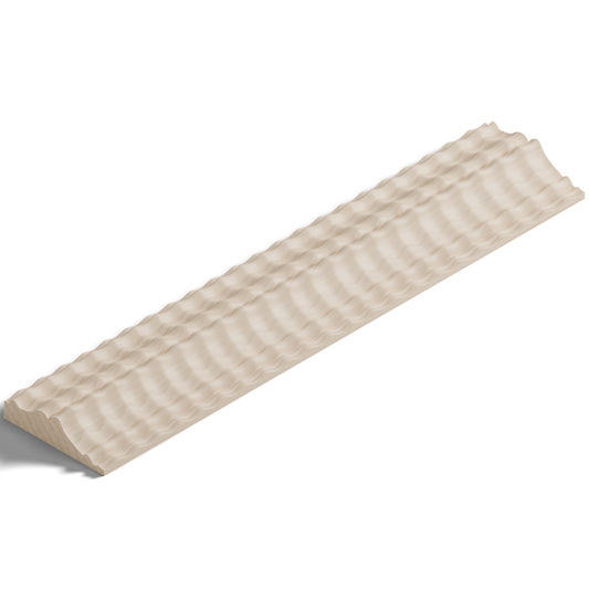 Ripple molding #424-76 in raw hard maple, isometric view from the sight edge
