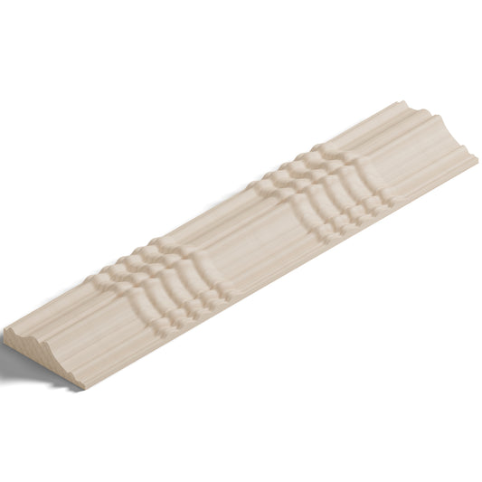 Ripple molding #424-85 in raw hard maple, isometric view from the sight edge